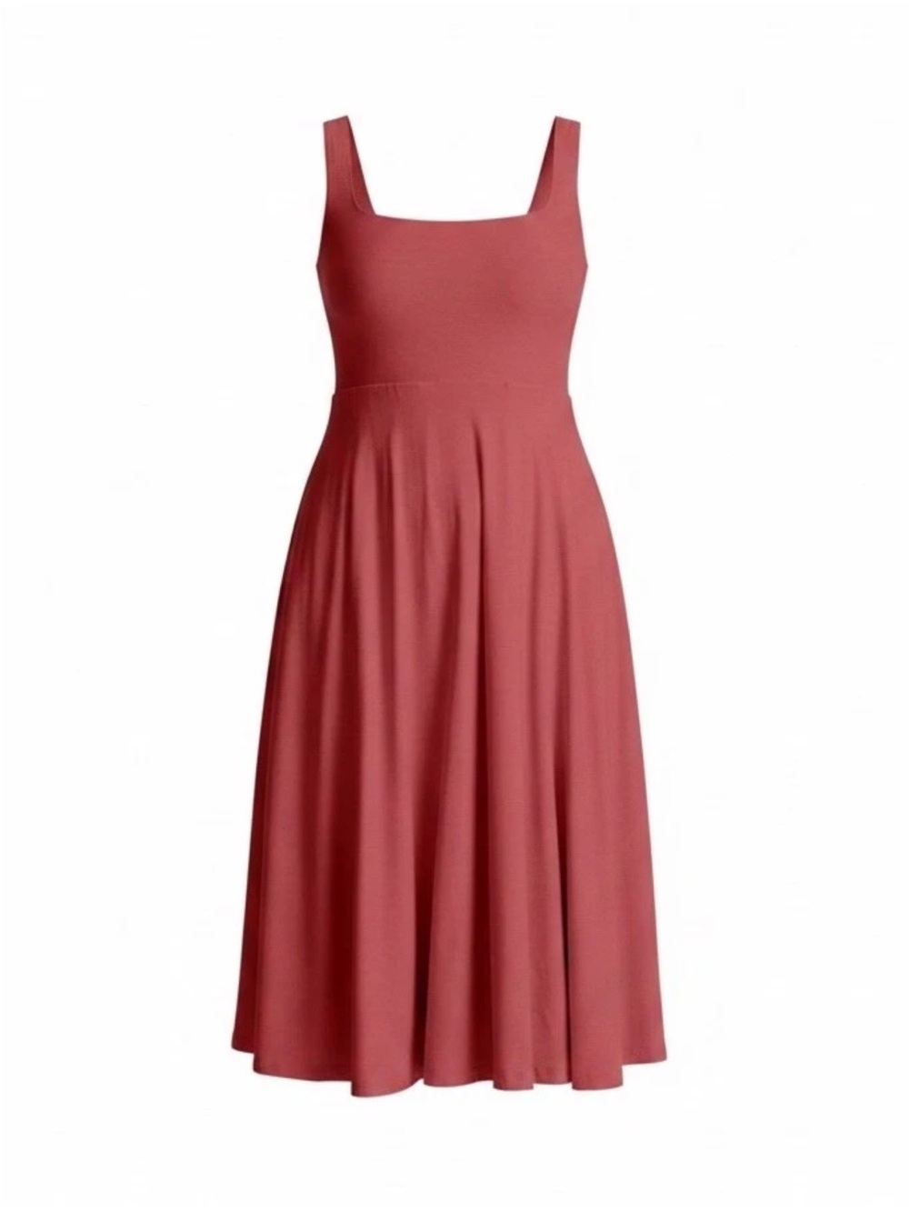Beyond Yoga Featherweight At the Ready Square Neck Dress S Small Faded Rose Hthr